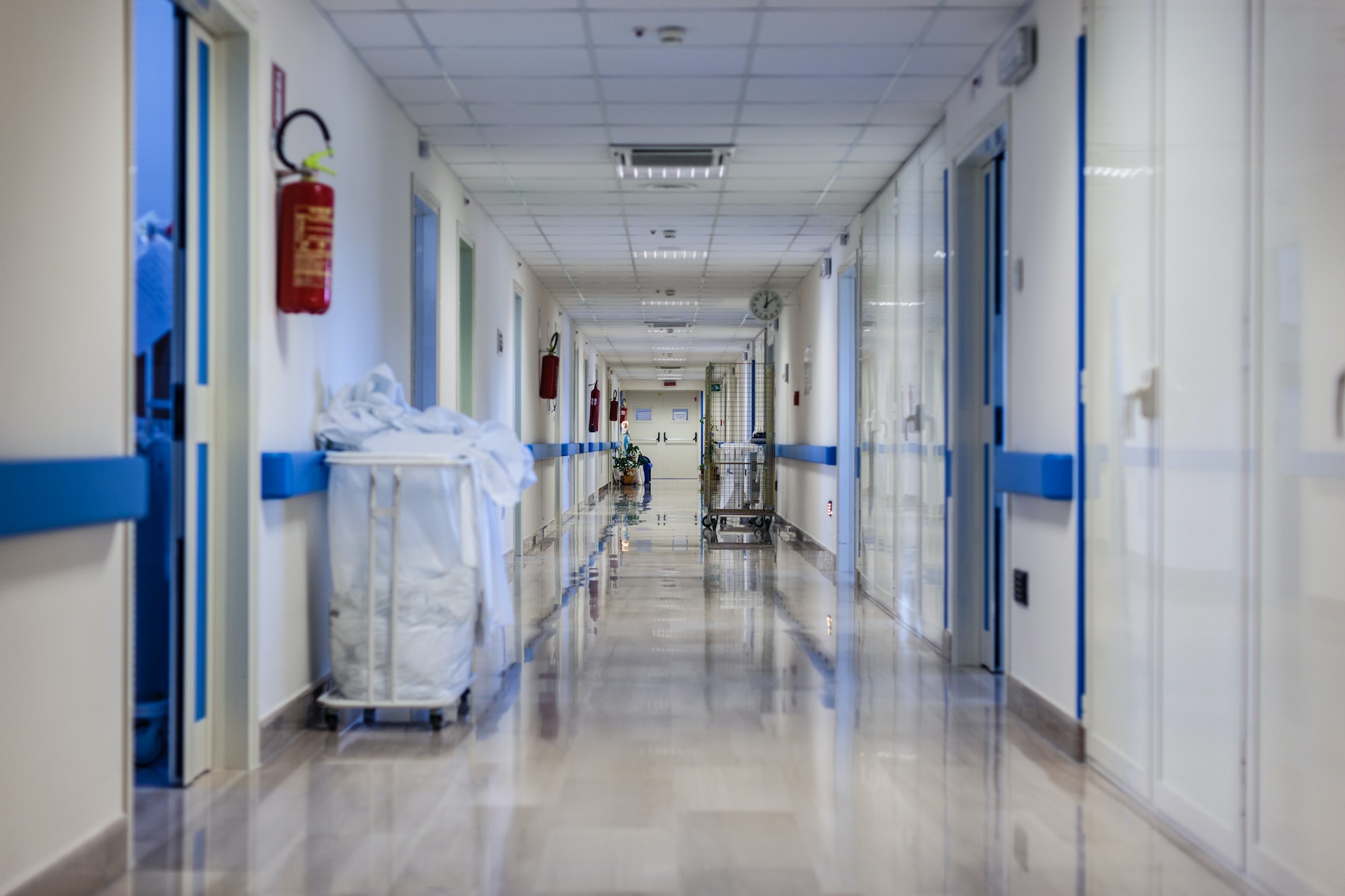 Hospital corridor at night